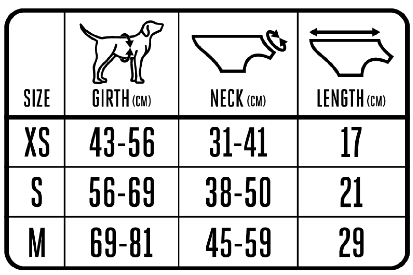 2025 Spinlock Fido Dog PFD 0 Size Chart